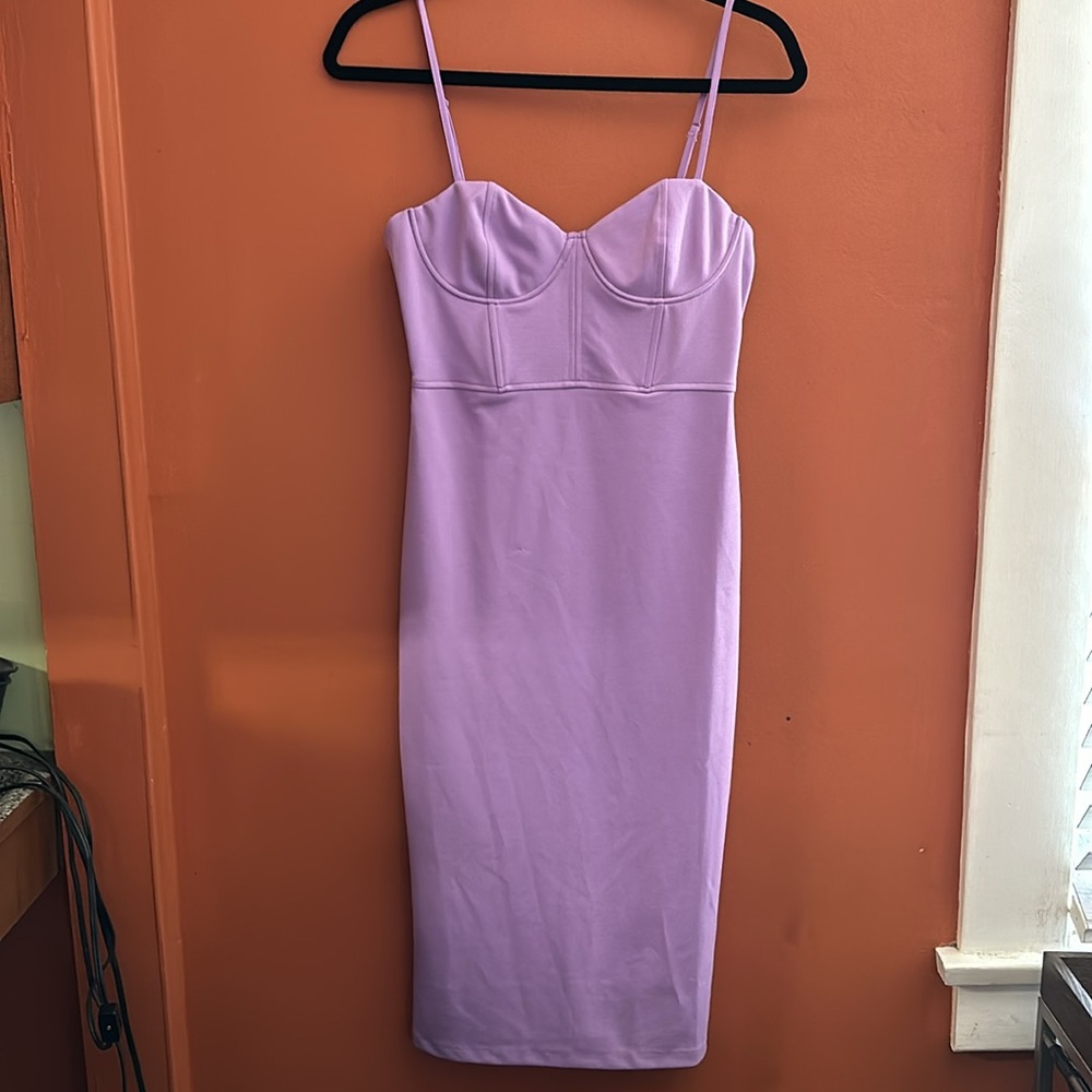 Zara Lilac Corset Midi Dress - Picture 6 of 8